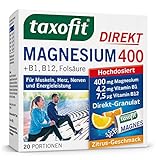 taxofit® Magnesium 400 Direkt-Granulat 20 Portionen für Muskeln, Herz, Nerven und Energieleistung