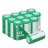Kratax CR123A Batterien Lithium CR123 mit 1500 mAh 3.0V 12 Stück für Smart Home Taschenlampe Alarme etc