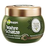 GARNIER Wahre Schätze Haar-Maske/Haarkur für intensive Haarpflege/Wirkt Vitalisierend (mit Vitamin E, aus nativem Olivenöl - für sehr trockenes, beanspruchtes Haar) 1 x 300ml