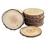 Ideen mit Herz Deko-Baumscheiben | 0,6 cm stark | Holzscheiben | runde Holzplatten (Ø9cm bis Ø10cm | 20 Stück)