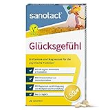 sanotact Glücksgefühl (20 Tabletten) • Natürlicher Stimmungsaufheller hochdosiert • Vitamin Tabletten mit Zitronenmelisse, Vitamin B Komplex, L-Tryptophan & Magnesium • B-V
