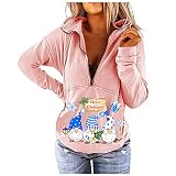 Pullover Damen v Ausschnitt Petrol Sweatshirts Damen Langarm Oversized Hoodie Damen Panda Hasen Jacke Damen Damen Herbst Mantel küstenluder Damen Langarmshirt Weihnachtspullover Funk