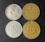 qingfeng Europäischer Münzsatz Deutschland 1950 10 Pfennig 50 Pfennig Einzelmünze Münzsammlung
