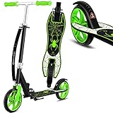 Kesser® Scooter Roller Kinderroller Cityroller Tretroller Kickroller Kickscooter, Design/Spider (Green)