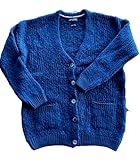 Tommy Hilfiger Mohair Paletta Cardigan Oversize Strickjacke Pullover Pulli Jacke Cream Navy Large L