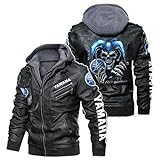 SPONYBORTY Faux Leather Bomber Jacket for Ya.MA-ha Printed Windbreaker Racing Coats Radsportjacke wear Jungen/A/XL