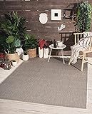 the carpet Mistra robuster Teppich, Flachgewebe, modernes Design, ideal für Küche und Esszimmer, Trendige Farben, besonders flach, auch für den Außenbereich, Grau, 60 x 110 cm