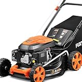 FUXTEC 3in1 Benzin Rasenmäher FX-RM4646ECO 3,5PS / 2,6kW | 46cm Schnittbreite & 7-stufige Schnitthöhenverstellung 25-75mm| 4-Takt Mäher - Inkl. 50L Grasfangkorb, Mulchfunktion & Reinigung