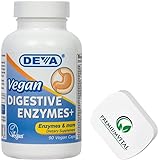 PremiumVital Deva, Vegan Digestive Support (Verdauungsenzyme), 90 vegane Kapseln, mit praktischer Pillendose, Sojafrei, Glutenfrei