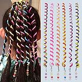 SwirlColor Haarschmuck Mädchen Frauen, 6 Stück Bunte Haar Haarreifen Haarband mit Strass Flechthilfe Haare Styling Zubehör
