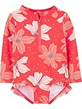 Simple Joys by Carter's 1-Piece Zip Rashguard Einteiliger Badeanzug, Rosa, Floral, 12 Monate