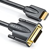 deleyCON 1m HDMI zu DVI Kabel - HDMI Stecker zu DVI Stecker 24+1-1080p FULL HD HDTV 1920x1080 - vergoldete Kontakte - TV Beamer PC - Schwarz