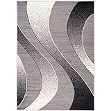 Carpeto Rugs Modern Designer Teppich - Kurzflor - Weich Teppich für Wohnzimmer, Schlafzimmer, Esszimmer - ÖKO-TEX Wohnzimmerteppich - Teppiche - grau - 120 x 170 cm