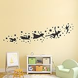 Wall4Stickers Peter Pan Tinker Bell Wandtattoos abnehmbare Kinderzimmer Karikatur Märchen Weihnachten Schlafzimmer Vinyl Aufkleber Wandbild Fenster Kinder Kinder Kunst