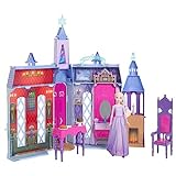 Disney Die Eiskönigin - Puppenhaus des Schlosses in Arendelle (60 cm+) mit Elsa-Puppe, 4 Spielbereichen und 15 Möbel- und Zubehörteilen aus dem Disney-Film Die Eiskönigin II, HTP22