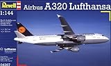 Revell Modellbausatz Flugzeug 1:144 - Airbus A320 Lufthansa im Maßstab 1:144, Level 3, originalgetreue Nachbildung mit vielen Details, Zivilflugzeug, Passagierflugzeug, 04267