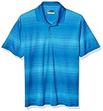 PGA TOUR Herren Fade Out Geo Jacquard Short Sleeve Golf Polo Shirt Golfhemd, Mykonos Blau, 3X-Groß