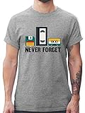 Nerd Geschenke - Never Forget - L - Grau meliert - Nerd Tshirt - L190 - Tshirt Herren und Männer T-Shirts