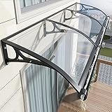 Türvordach für Terrasse, Sonnenschutz mit großem Waschbecken, Regenschutz für Zuhause, ruhig und skalierbar, draußen, regendicht, Markise für Balkon, Hof, Veranda, Markise für Türkopf, 60 x 460 cm / 2