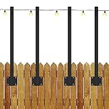 4 Stück hängende Lichterkette für den Außenbereich, Lichtstangen für Außenlichterkette, Hängeleuchte Pfosten, Montageständer, Hinterhof-Deck-Lichtstange für Deck, Terrasse, Zaun, Wand, Garten,
