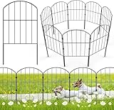 WELDUN Gartenzaun 10 Stücke Metall Zaunelemente Dekoration Zaun für den Garten 320 cm (L) x 61 cm (H), Gitterzaun Set Oberbogen Zaun Garten Zaun für H