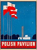 Puzzle 1000 Teile New York City Weltausstellung 1939 Polnischer Pavillon Reise Werbung Druck Wandkunst Holzpuzzle Spielzeug Spiele für Erwachsene Kinder Kinder Jugendliche Geschenk
