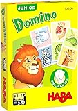 HABA 306100 - Domino Junior, Kartenspiel ab 3 Jahren, made in Germany, Bunt