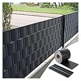 Zaunstreifen für den Außenbereich Garten mit Wind- und UV-Schutz, wetterfeste PVC-Folie für Terrasse, Balkon, verbesserte Sichtschutzpaneele mit Befestigungsclips, 28 Größen wählb