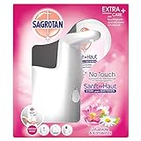 Sagrotan No-Touch Automatischer Seifenspender Weiß – Inkl. Sagrotan Nachfüller Lotusblüte & Kamillenöl – 1 x 250 ml Flüssigseife