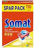 Somat All in 1 Spülmaschinen Tabs, 110 Tabs, Geschirrspül Tabs für kraftvolle Reinigung mit Geruchsneutralisierer Funktion