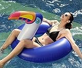 Gcxzb Schwimmreifen Aufblasbare schwimmende Blaue Toucan Pool schwimmende Ring Schwimmbad Schwimmbad floß sitzend Schwimmen Deck Stuhl Erwachsene Sommer Schwimmen Spielzeug (Size : M120CM)