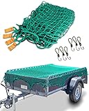 CargoVA® Intelligentes Anhängernetz 2x3M - Hängernetz mit Gummiseil, Eckenmarkierung und Haken - zur perfekten Ladungssicherung
