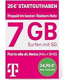 Telekom MagentaMobil Prepaid XL I NEU: doppeltes Datenvolumen 7GB + 7GB I SIM-Karte ohne Vertragsbindung I Allnet Flat (Min, SMS) in alle dt. Netze I mit EU-Roaming I Surfen mit 5G Max & Hotspot Flat