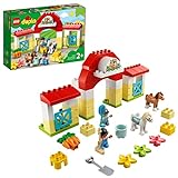 LEGO 10951 DUPLO Pferdestall und Ponypflege Kleinkinder Spielzeug ab 2 Jahren, Bauernhof, Spielset mit Figuren: Pferd und Reiter