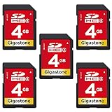 Gigastone 4 GB SDHC Speicherkarte 5er-Pack mit bis zu 80 MB/Sek. für Digitalkameras Canon Sony Nikon Olympus PC