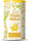 Vegan Protein - VANILLE - Proteinpulver mit Reis-, Soja-, Erbsen-, Chia-, Sonnenblumen- und Kürbiskernprotein - 1,2kg Pulver