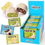 FitnesSHOCK Protein Brownie Mixbox ohne Zucker, Kekse mit 15% Eiweiß, Weiße Schokolade, sättigende Ballaststoffe, low carb, weiche Konsistenz, 9 Stück х 50g - Pistazien, Zitrone-Mohnsamen,Cookie C