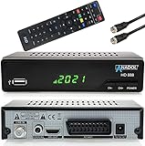 Anadol HD 888 digital Sat Receiver mit PVR Aufnahmefunktion & AAC-LC Audio Format, für Satelliten TV, Timeshift, HDMI, SCART, Satellit, Satellite, DVB S, DVB S2, Astra Hotbird Sortiert + Satkabel