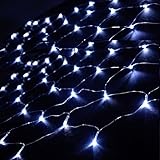 Rotemion Lichternetz LED 2M x 2M 204 LED Lichterkette Vorhang Lichter Netz Beleuchtung Deko Weihnachten für Innen und Außen, Halloween, Hochzeit, Party