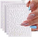 JMEOWIO Nagelsticker Aurora 12 Blatt Nail Art Sticker Selbstklebend Nagelaufkleber Holografisch Dekoration Nageldesign Zubehö