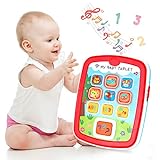 INSOON Infant Baby Tablet Spielzeug für 6 Monate altes iPad mit Musik Licht Lernspielzeug Lernen ABC Nummer Farbe Spielzeug 1 Jahr Alte Weihnachten Geschenke Die Sprache ist Englisch nicht Deutsch
