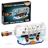Sillbird Ideas Titanic-Schiff in Flasche Bauspielzeug, Schiff Modell mit Displayständer& LED-Licht, Sammlerstück zum Ausstellen Modell, Kreatives Geschenkidee für Erwachsene und Kinder ab 12 Jahren