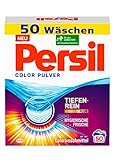 Persil Color Pulver (50 Waschladungen), Colorwaschmittel mit Tiefenrein-Plus Technologie bekämpft hartnäckigste Flecken, Waschpulver für leuchtende Farben