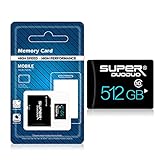 Micro SD-Karte 512GB Micro SD-Speicherkarte mit SD-Kartenadapter 512GB TF-Karte (Hochgeschwindigkeitsklasse 10) für Telefon, Armaturenbrett, Überwachung