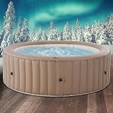 BRAST® Whirlpool aufblasbar MSpa Bristol für 8 Personen | Ø224x70cm | In- Outdoor Pool | Ganzjähriger Einsatz | bis zu 144 Massagedüsen | Stromsparend inkl. Energiespar-T
