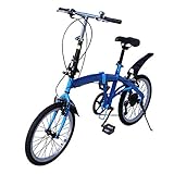 20 Zoll Faltrad YUNRUX 90 kg Tandem-Fahrrad klappbares Fahrrad Camping Bike Campingrad Klappfahrrad Klapprad 7 Geschwindigkeiten Blau