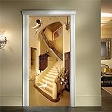 EWAMAY Klassische 3D Tür Aufkleber Treppe, Engel 83x204cm Türfolie Poster Tapete-Türaufkleber-Ausgang Dekoration Tür-Wand-Papier-Wandbild Pvc-Wasserdichte