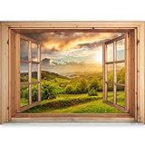 murando - 3D WANDILLUSION 140x100 cm Wandbild - Fototapete - Poster XXL - Fensterblick - Vlies Leinwand - Panorama Bilder - Dekoration - Natur Landscape