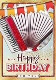 bentino Geburtstagskarte XL mit AKKORDEON-Funktion! Mit der Grußkarte 'Happy Birthday' spielen, Glückwunschkarte zum Geburtstag aus der Serie 'Great Cards', DIN A4 Set mit Umschlag,