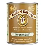 Hermann Sachse Hartwachsöl farblos - 2-in-1-Holzpflegeöl & -Wachs für starken Holzschutz - Für Möbel, Holzboden, Treppenstufen, Türen, Arbeitsplatte & mehr - Für fast jedes Holz - 750 ml